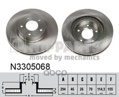 Диск Тормозной Mitsubishi Asx 10- Передний Вент. Nipparts арт. N3305068