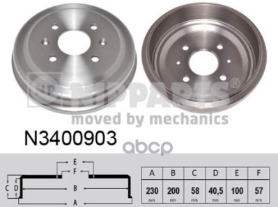 Барабан тормозной Nipparts арт. N3400903