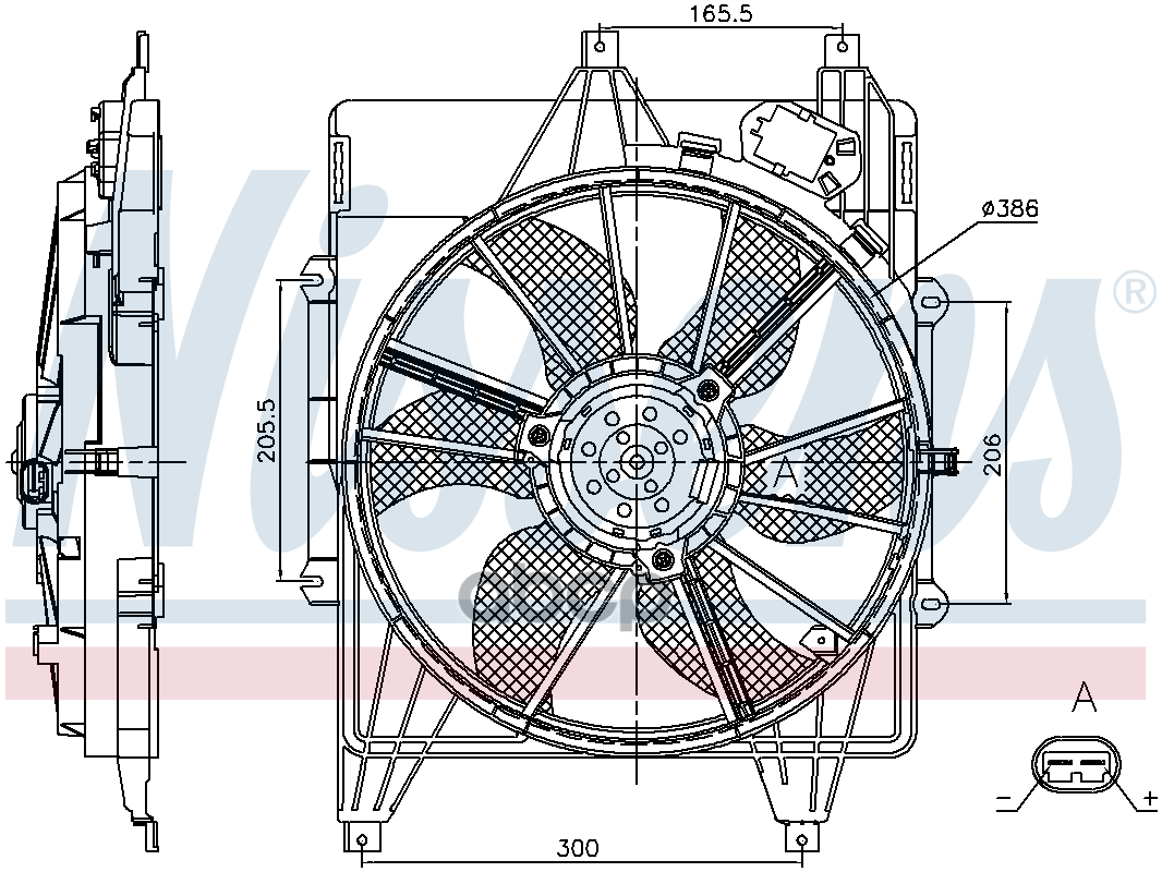 Вентилятор Nissan Kubistar (X76  X80) (03-) 1.5 Dci Nissens арт. 85882