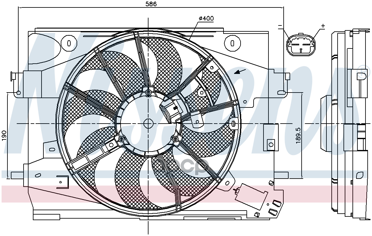 Вентилятор Nissan Micra / March (K14) (16-) 0.9 Ig-T Nissens арт. 85892