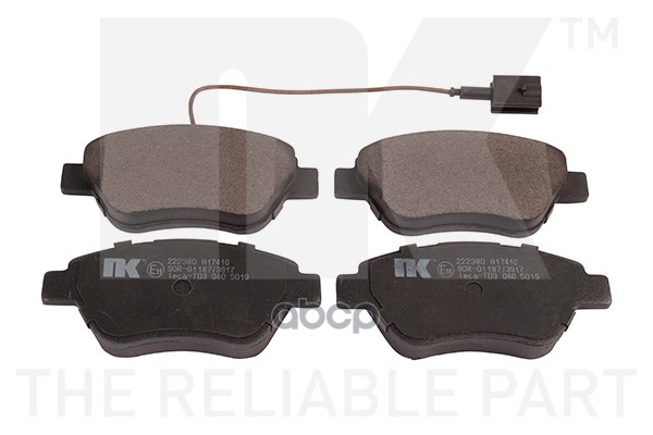 Колодки тормозные дисковые Fiat Grande  Punto 05 Nk арт. 222380