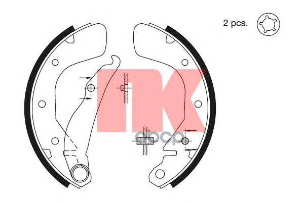 Колодки тормозные барабанные Daewoo Espero  Lanos  80- Nk арт. 2736540