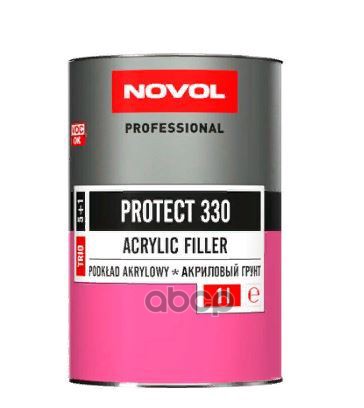 Грунт Акриловый 1Л - Двухкомпонентный Акриловый Грунт Protect 330 Серый, Применяется С Отвердителем Н5520 Арт. 35821 Novol ар...