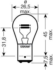 Снято Лампа (18/5W) Bay15d 24V 7244 4008321091123 Osram арт. 7244