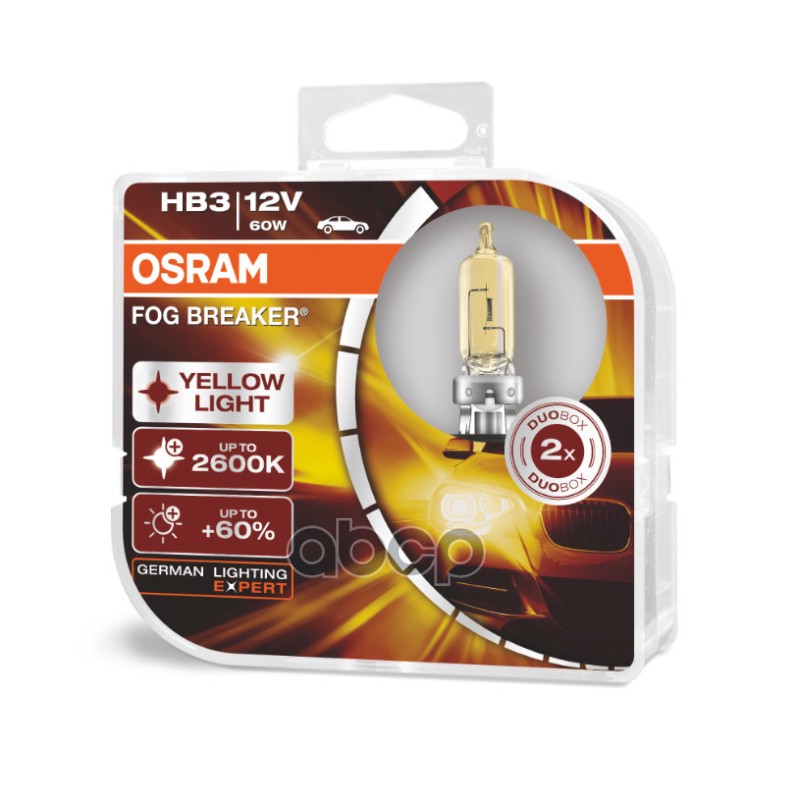 Комплект Ламп Hb3 12V 60W P20d Fog Breaker +60% Больше Света, 2600К 2Шт.(1К-Т) Osram арт. 9005FBRHCB