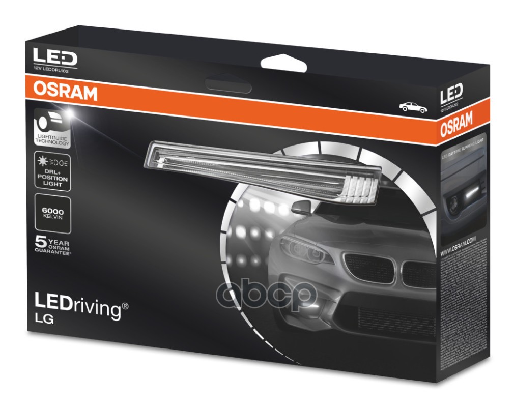 Набор Led Ходовых Огней Ledriving Lg Drl 15W 6000K 12V Leddrl102 4052899200494 Osram арт. LEDDRL102