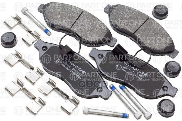 Колодки тормозные дисковые front, full set, CITROEN JUMPER 2.2HDI - 3.0HDI 06>, FIAT DUCATO 2.2HDI - PART-ONE арт. 1BP119