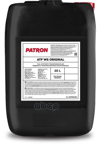 Жидкость Гидравлическая 20Л - Aw-1/Jws 3324, Atf M 1375.4/83222152426, 68157995Aa, 9.55550-Av5, Mercon Lv/Sp, Atf Dw-1/Sph-Iv...