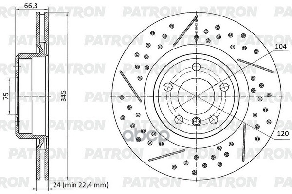 Диск Тормозной Зад. Bmw 1/2/3/4-Series (F20/F21/F22/F23/F30/F31/F32/F36) 10- (+Перф) PATRON арт. PBD1388DR