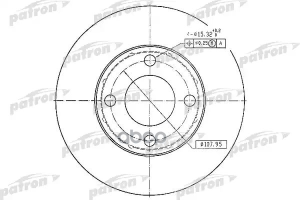 Диск тормозной передн AUDI: 100 77-82, 100 82-91, 100 Avant 77-83 PATRON PBD1530 PATRON арт. PBD1530