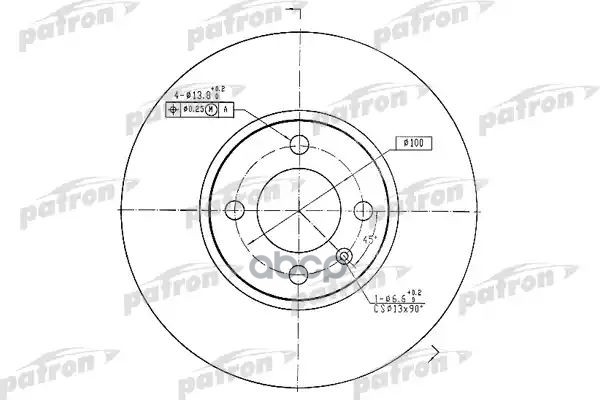 Тормозной диск PBD1532 (DF1532) PATRON арт. PBD1532