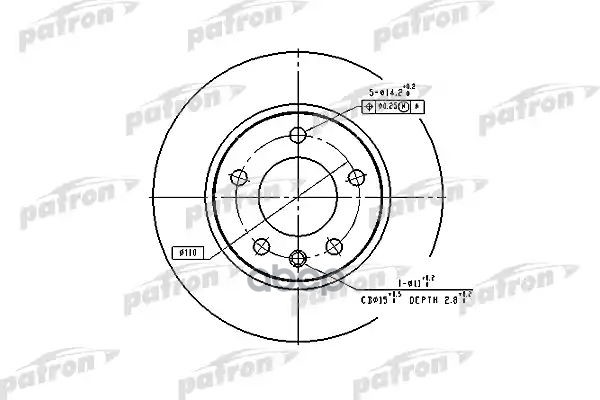 Диск Тормозной Передн Opel: Omega A 86-94, Omega A Универсал 86-94 PATRON арт. PBD1614