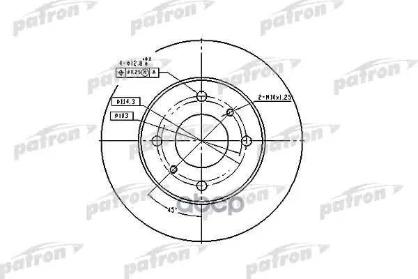 Тормозной диск PBD2591 (DF2591) PATRON арт. PBD2591