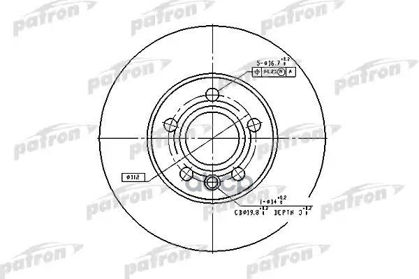 Тормозной диск PBD2776 (DF2776) PATRON арт. PBD2776