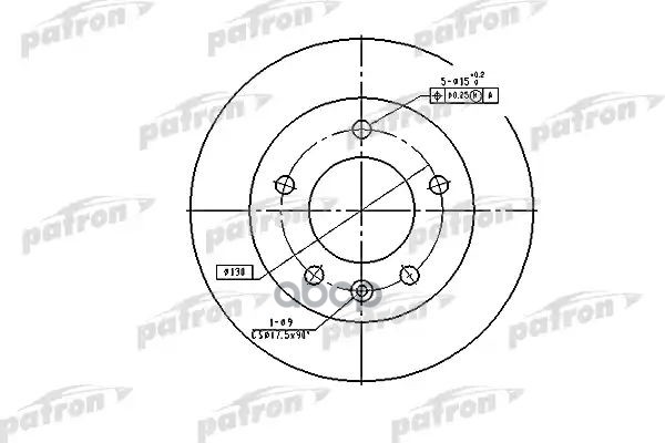 Тормозной диск PBD2790 (DF2790) PATRON арт. PBD2790