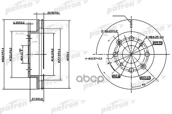 Тормозной диск PBD3021 (DF3021) PATRON арт. PBD3021