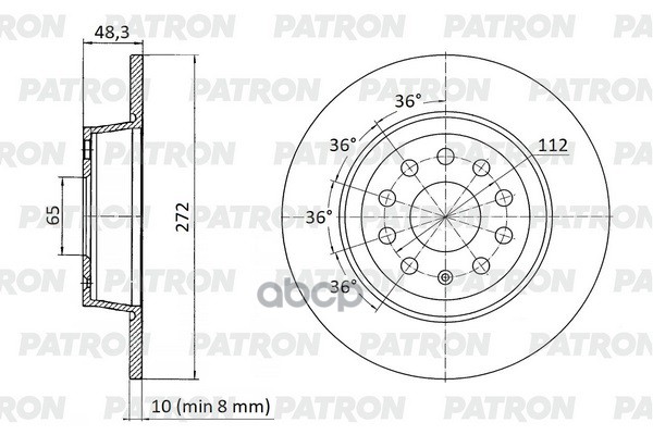 Диск тормозной SKODA OCTAVIA 1.2TSI/1.4/1.4TSI/1.6/1.6FSI/1.6TDI/1.8TSI/1.9TDI/2.0FSI/2.0TDI 2004 -, SUPERB 1.4TSI/1.6TDI/1.8...