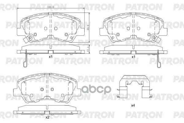 Колодки Тормозные Дисковые Перед. Hyundai Kia Creta  Solaris  Rio 17- Pbp017 PATRON арт. PBP017