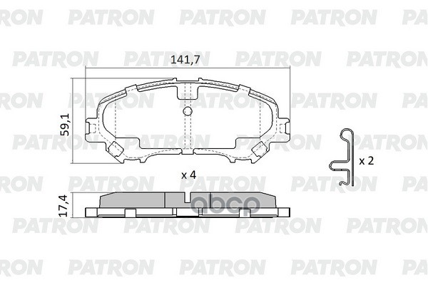 КОЛОДКИ ТОРМОЗНЫЕ PBP045 PATRON арт. PBP045
