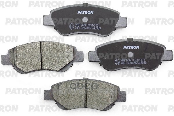 Колодки Тормозные Дисковые Перед. Citroen: C1 05-, Peugeot: 107 05-, Toyota: Aygo 05- PATRON арт. PBP1499