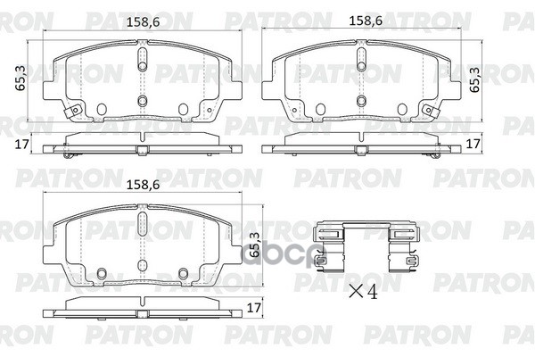 Колодки тормозные дисковые перед. HYUNDAI Santa Fe IV 2.4GDI/2.2CRDi 18- PBP193 PATRON арт. PBP193