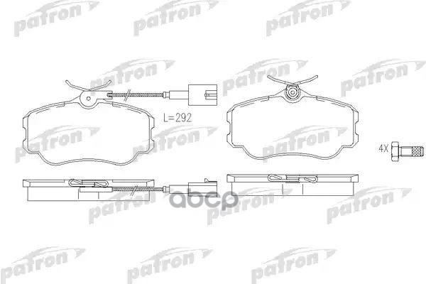 Колодки Тормозные Дисковые Передн Alfa Romeo: 164 87-98, Fiat: Croma 85-96, Lancia: Thema 88-93, Thema Sw 88-94 PATRON арт. P...