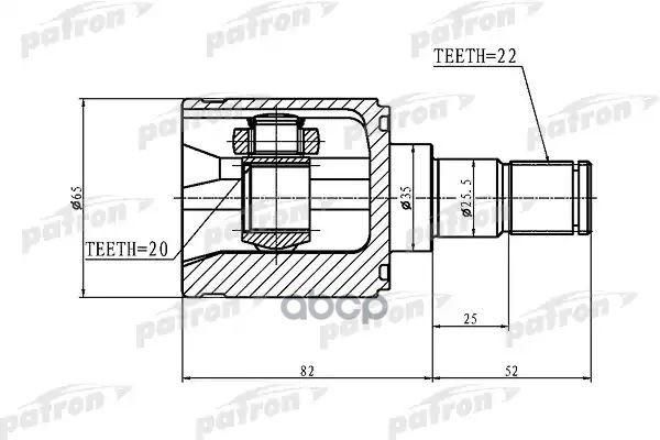 Шрус Внутренний 22X35x20 Kia Picanto 04- PATRON арт. PCV1356