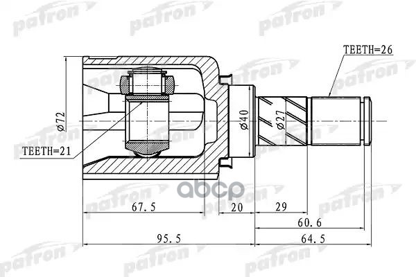 Шрус Внутренний 26X40x21 Nissan Micra March K12 02- PATRON арт. PCV1409