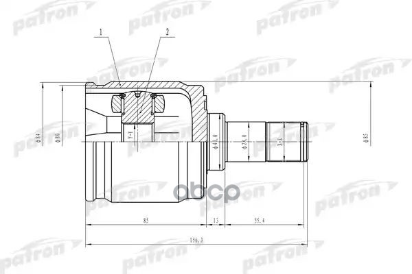 Шрус Внутр Прав К-Кт [A:32, B:27, D:40, L:155.5] Honda: Accord -98 PATRON арт. PCV3009
