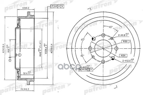 Барабан тормозной задн PDR1156 PATRON арт. PDR1156