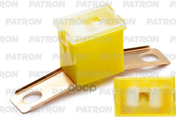 Предохранитель Блистер 1Шт Plb Fuse (Pal295) 60A Желтый 48X12x21.5mm PATRON арт. PFS137