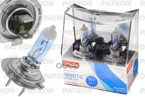 Комплект Галогенных Ламп Коробка 2Шт H7 12V 55W 3800K Px26d White Stream (+100% Яркости, Яркий Белый Свет, +50М Светового Пот...