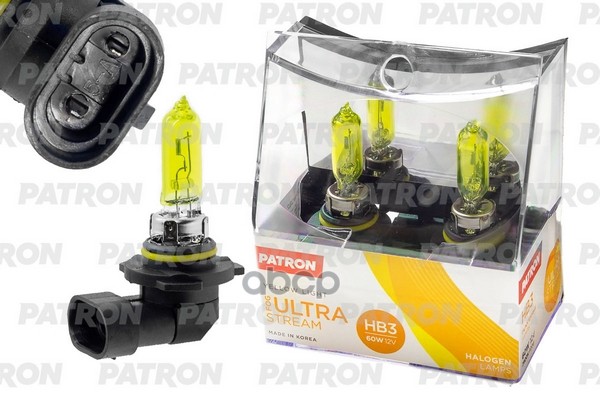 Комплект Галогенных Ламп Коробка 2Шт Hb3 12V 60W 2800K P20d Fog Ultra Stream (Желтый Свет, Отличная Видимость В Любую Погоду)...