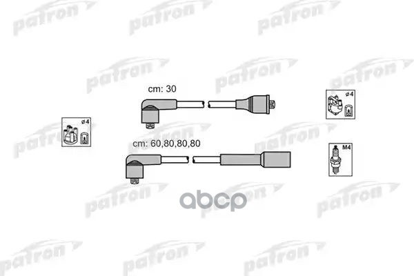 Комплект Проводов Зажигания Abu2 Audi: 100 82-90, 100 Avant 82-90, 80 86-91, Coupe 82-88, Coupe 89-91 PATRON арт. PSCI1012
