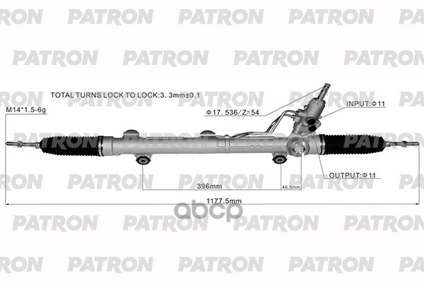 Рейка Рулевая Mercedes-Benz E-Class (W211) 06- Ml-Class (W164) 05- Gl (X164) 06- Clc (Cl203) 08- Glk (X204) 09- PATRON арт. P...