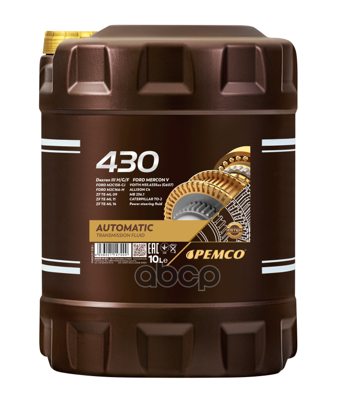 Atf Dexron Iii 10Л (Авт. Транс. Синт. Масло) Hcv PEMCO арт. PM043010