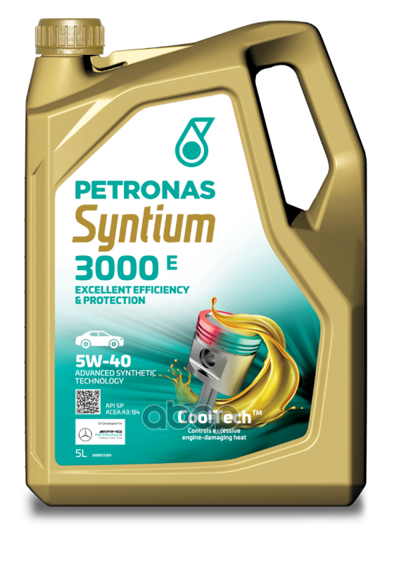 PETRONAS Масло моторное PETRONAS SYNTIUM 3000 E, синт. 5W40, 5л 4, ACEA A3 B4, MB 229.5 , BMW , шт 70731M12EU