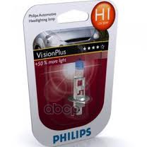 Лампа галогеновая головного света H1 P14.5s 3250K Vision Plus 12V 55W Блистер 1 шт Philips арт. 12258VPB1