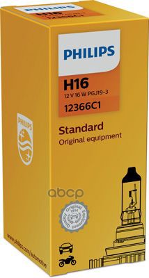Лампа галогеновая головного света H16 PGJ19 3200K Vision 12V 19W Картон 1шт Philips арт. 12366C1