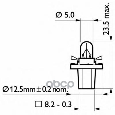 Лампа накаливания приборной панели BAX10d B8.5d Vision 12V 1,2W Картон 10 шт (цена за штуку) Philips арт. 12598CP