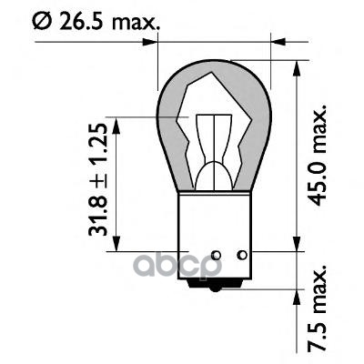 Лампа накаливания 24V PY21W 21W BA15s PHILIPS MasterLife 1 шт Philips арт. 13496MLCP