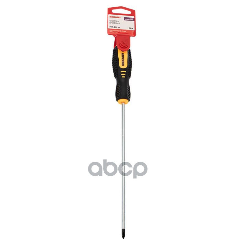 Отвертка Крестовая Ph 1Х200 Мм, Двухкомпонентная Рукоятка Rexant REXANT арт. 12-6406