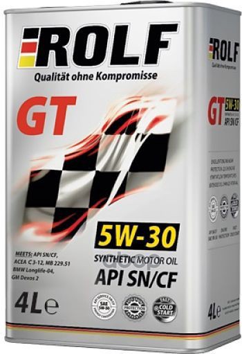 ROLF Масло Моторное Синтетическое Gt 5W30 Sn/Cf, C3 4Л (Металл) 4Л По Цене 3Л