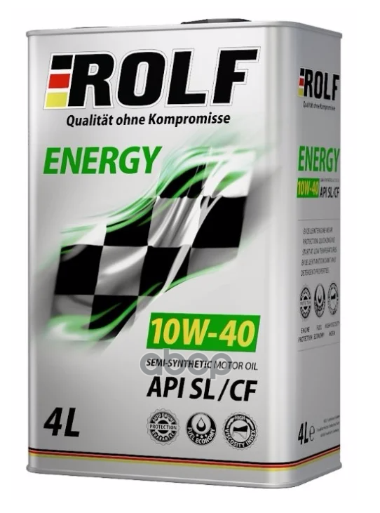 ROLF Масло Моторное Полусинтетическое Energy 10W40 Sl/Cf, A3/B4 4Л (Металл) 4Л По Цене 3Л