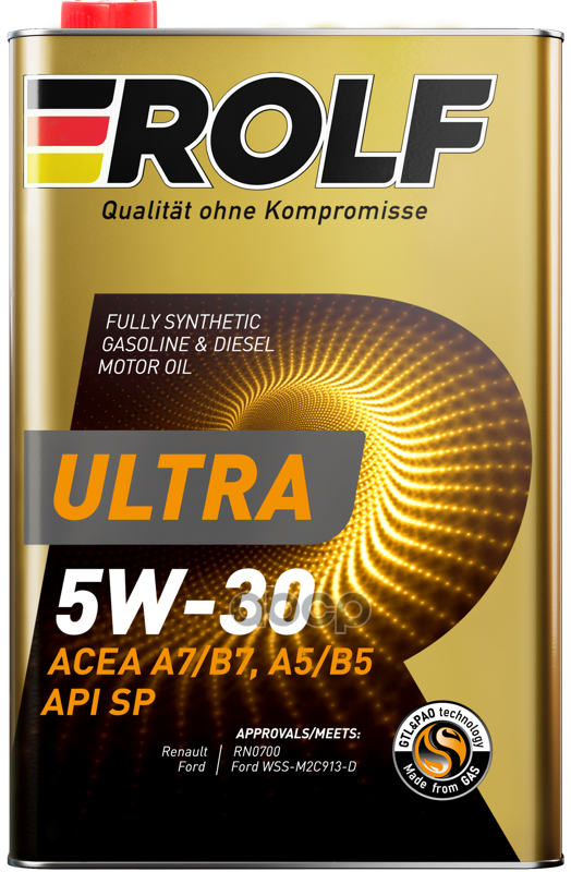 ROLF Масло моторное Rolf Ultra 5W-30 A5/B5 SP 1л (металл) 323146