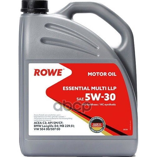 ROWE Масло моторное синтетическое ROWE ESSENTIAL  5W-30 (4л)