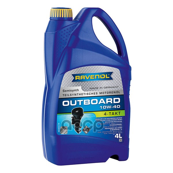 Масло моторное для 4-T лод.моторов Outboardoel 4T SAE 10W-40 (4л) Ravenol арт. 4014835729193