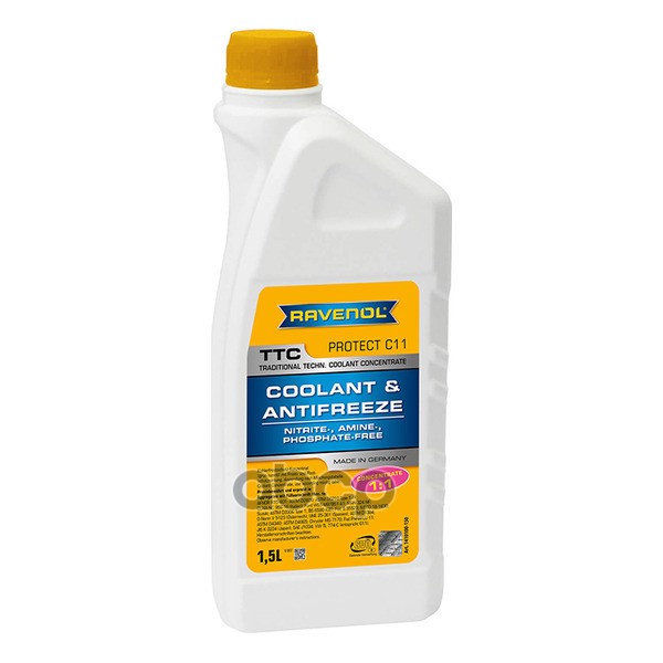 Антифриз концентрат жёлтый TTC Traditional Technology Coolant Concent (1 5л) Ravenol арт. 4014835755215