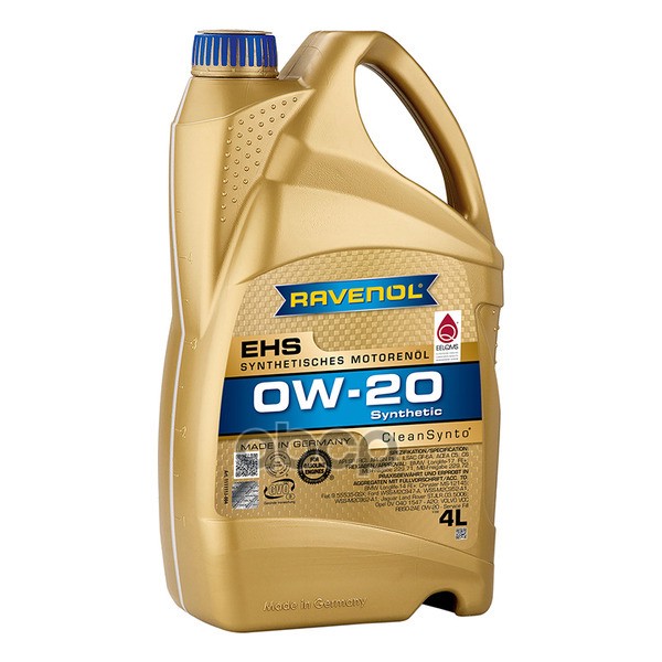 Моторное масло RAVENOL EHS 0W-20 4л (111111300401999) 4014835858107 Ravenol арт. 4014835858107