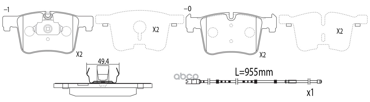 Колодки тормозные дисковые передние (с 1 датчиком износа) SB Nagamochi арт. BP32558W